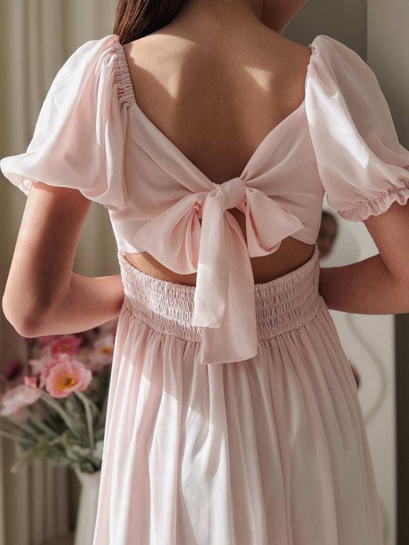 Emilia Girls Pale Pink Dress - A Little Lacey