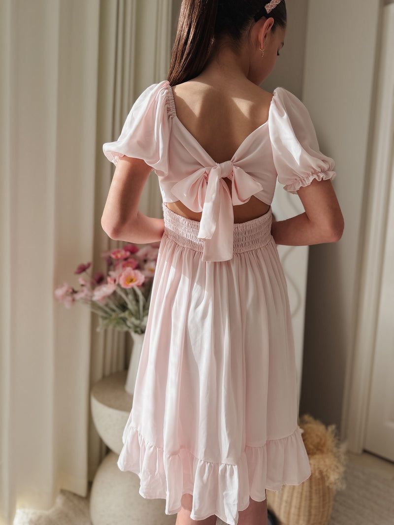 Emilia Girls Pale Pink Dress - A Little Lacey