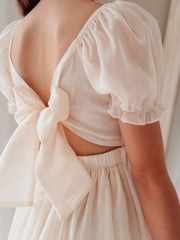 Esther Girls Champagne Dress - A Little Lacey