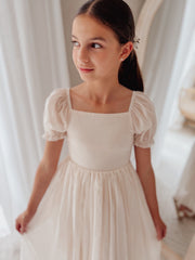 Esther Girls Champagne Dress - A Little Lacey