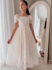 Esther Girls Champagne Dress - A Little Lacey