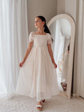 long champagne party dress for girls special celebration photoshoot