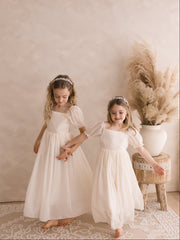 Esther Girls Champagne Dress - A Little Lacey