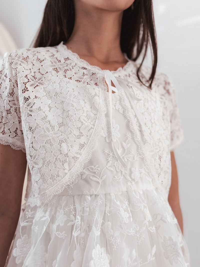 Etta Lace Communion Jacket - A Little Lacey