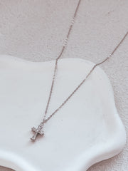 Evangeline Cross Girls Silver Necklace - A Little Lacey