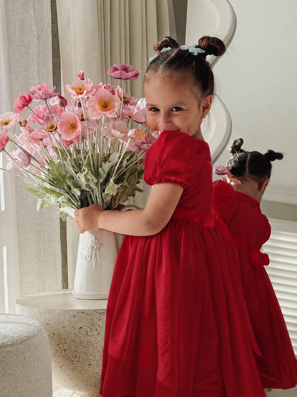Evangeline Girls Red Christmas Dress