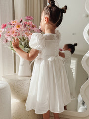 Evangeline Girls White Christening Dress - A Little Lacey