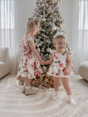 Faith Baby Girls Floral Christmas Romper - A Little Lacey