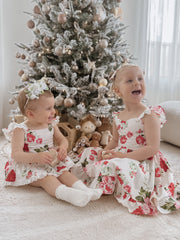 Faith Baby Girls Floral Christmas Romper - A Little Lacey