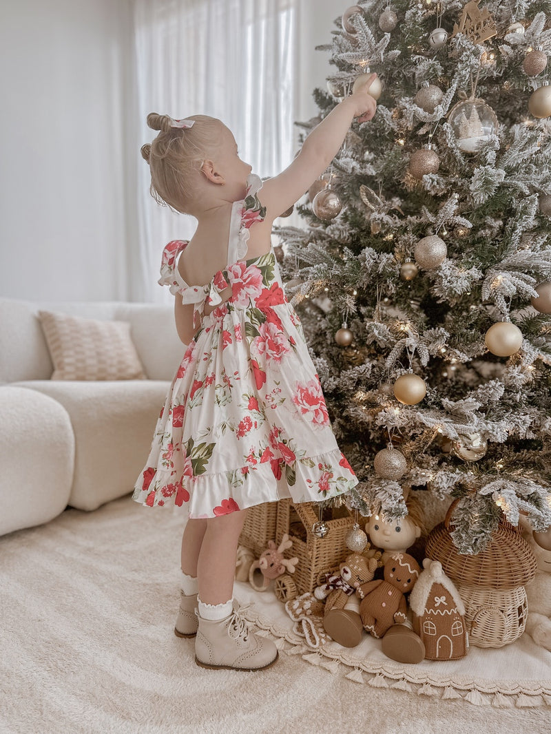 Faith Girls Christmas Rose Dress - A Little Lacey