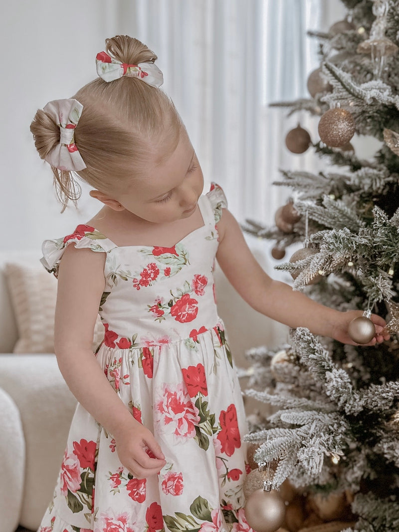 Faith Floral Pigtail Bows - A Little Lacey