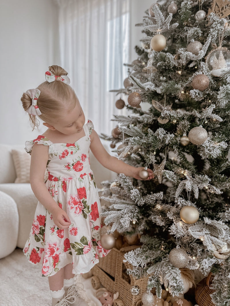 Faith Floral Pigtail Bows - A Little Lacey