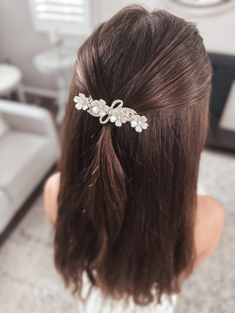 Flora Crystal Girls Barrette