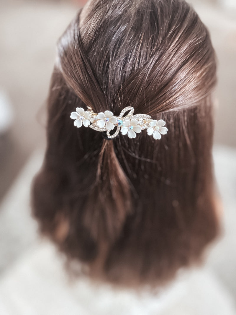 Flora Crystal Girls Barrette