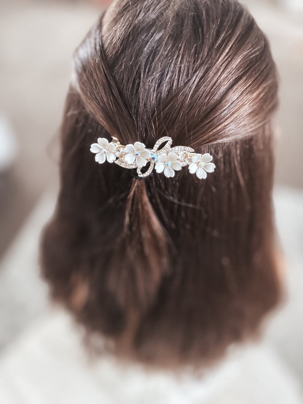 Flora Crystal Girls Barrette