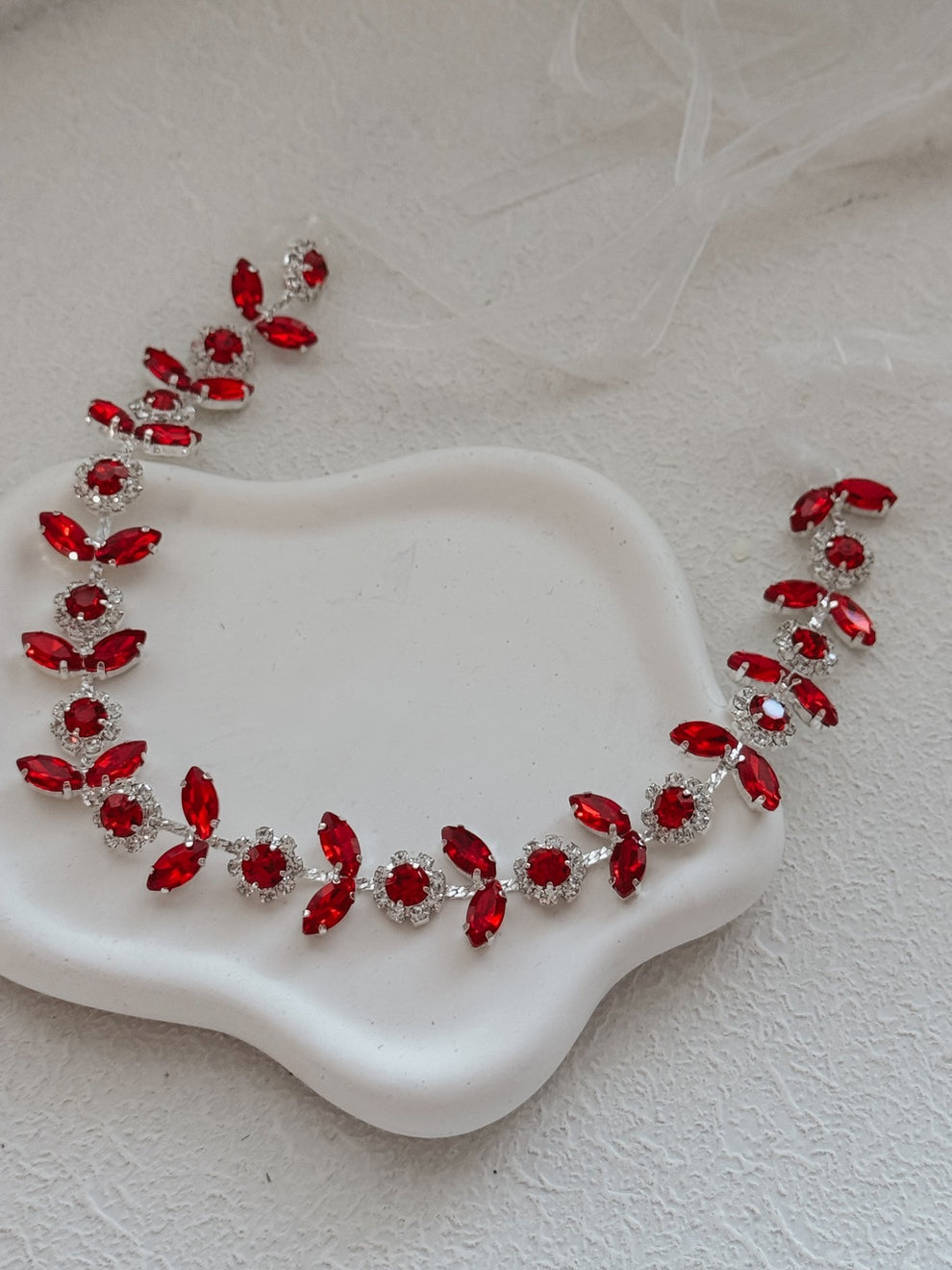 Fleur Red Crystal Christmas Headband - A Little Lacey · Photo 4 of 5