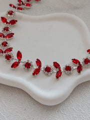 Fleur Red Crystal Christmas Headband - A Little Lacey