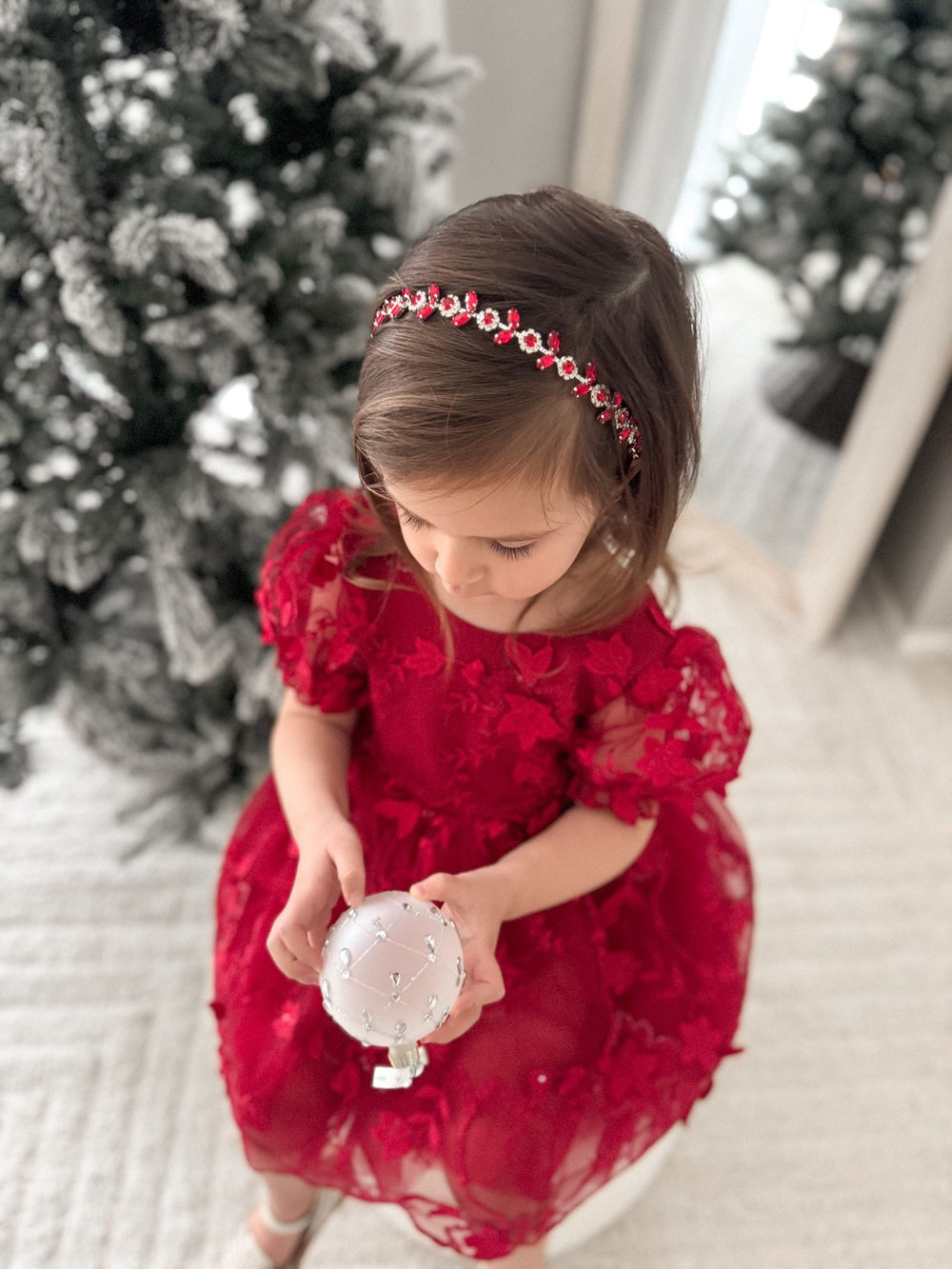 Fleur Red Crystal Christmas Headband