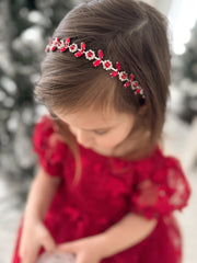 Fleur Red Crystal Christmas Headband - A Little Lacey