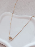 Close-up of Forever Linked Girls Gold Necklace with two gold circles