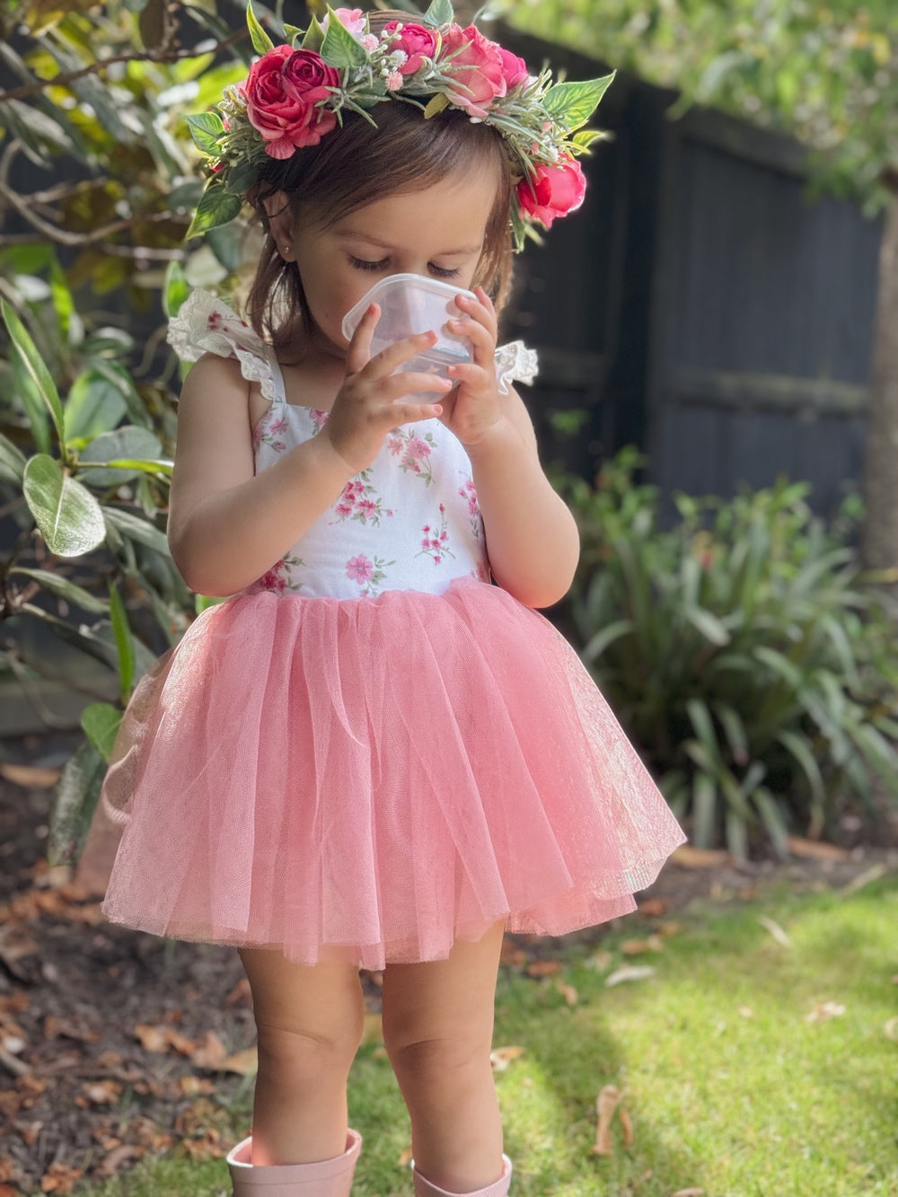 Frankie Baby Tutu Dress - Dusty Pink - Baby Rompers