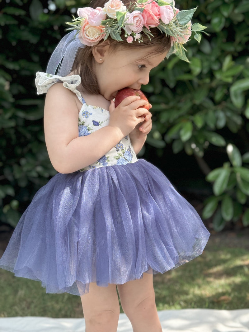 Frankie Baby Tutu Romper - Navy Floral - A Little Lacey