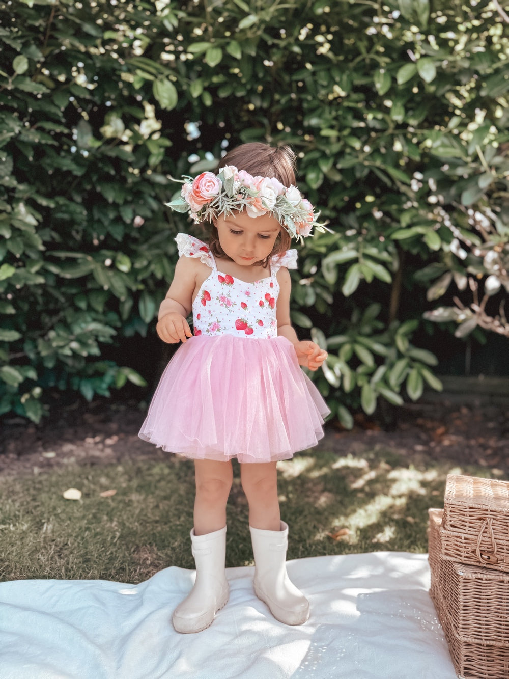 Frankie Baby Tutu Romper - Strawberry - A Little Lacey · Photo 5 of 15