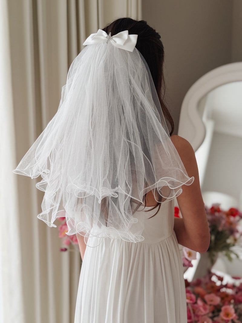 Faith Silver Cross Communion Veil - A Little Lacey