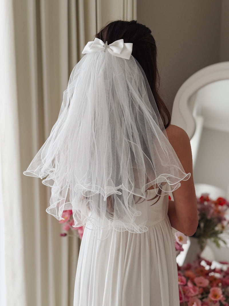 Faith Silver Cross Communion Veil - A Little Lacey