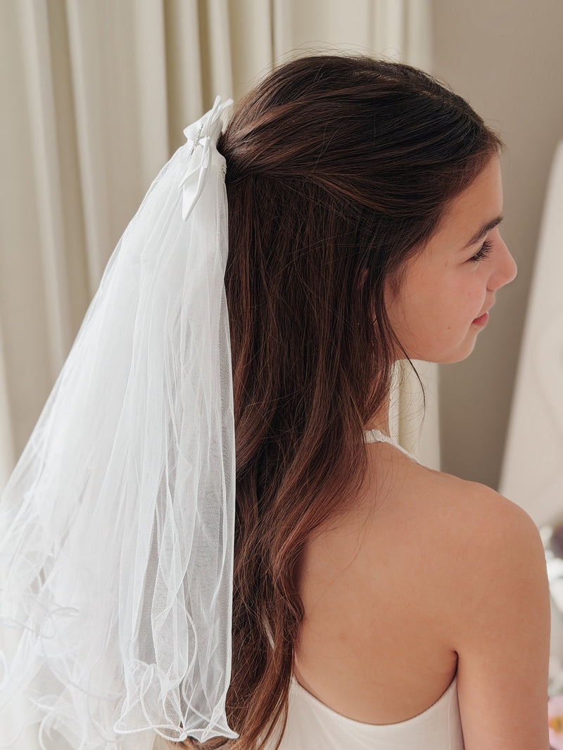 Faith Silver Cross Communion Veil - A Little Lacey