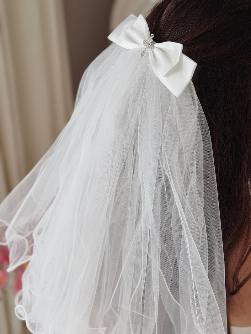 Faith Silver Cross Communion Veil - A Little Lacey