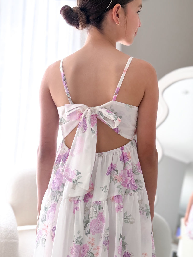 Felicity Girls Purple Floral Dress - A Little Lacey