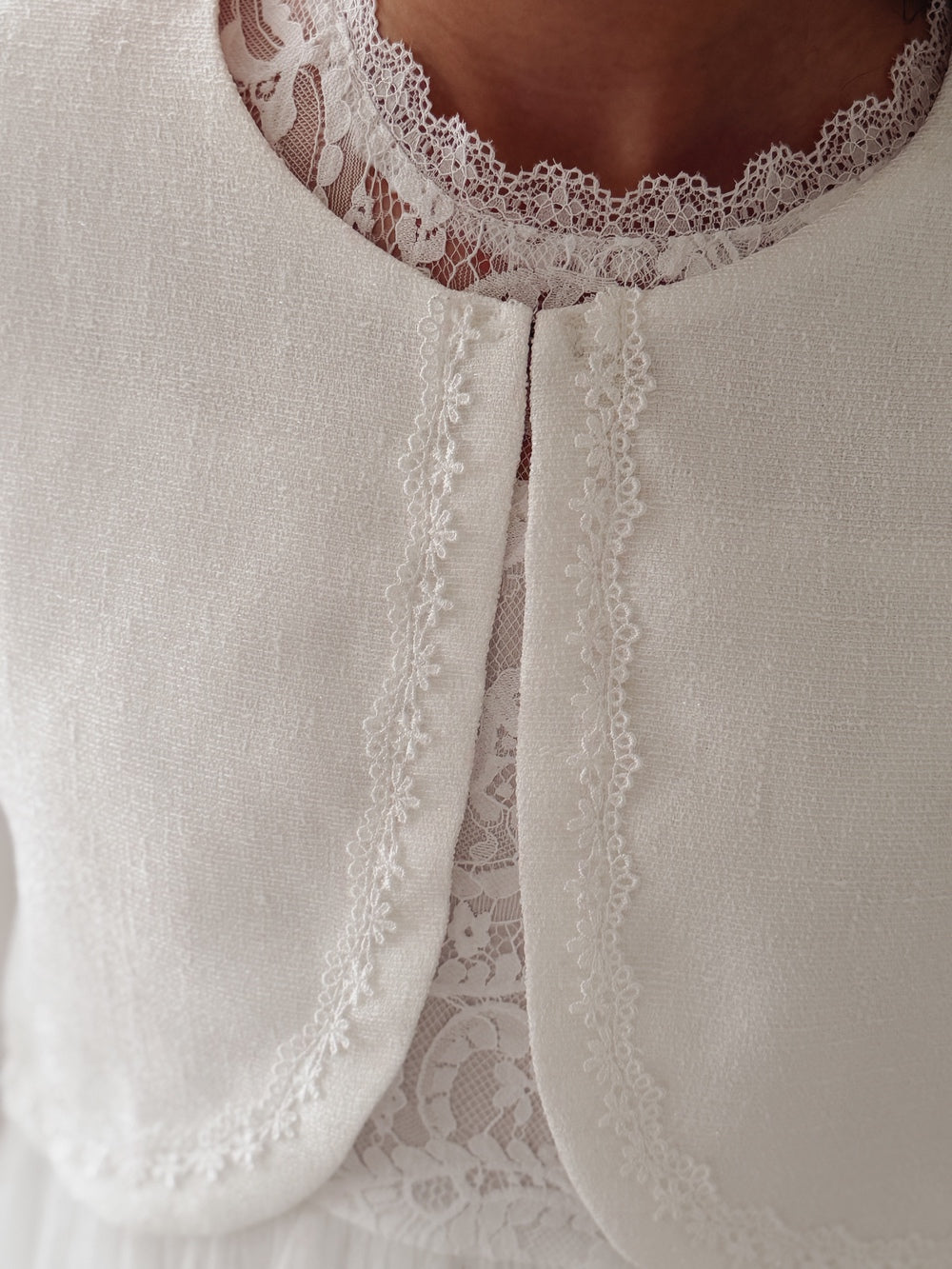 textured jacket for girls wedding outfit