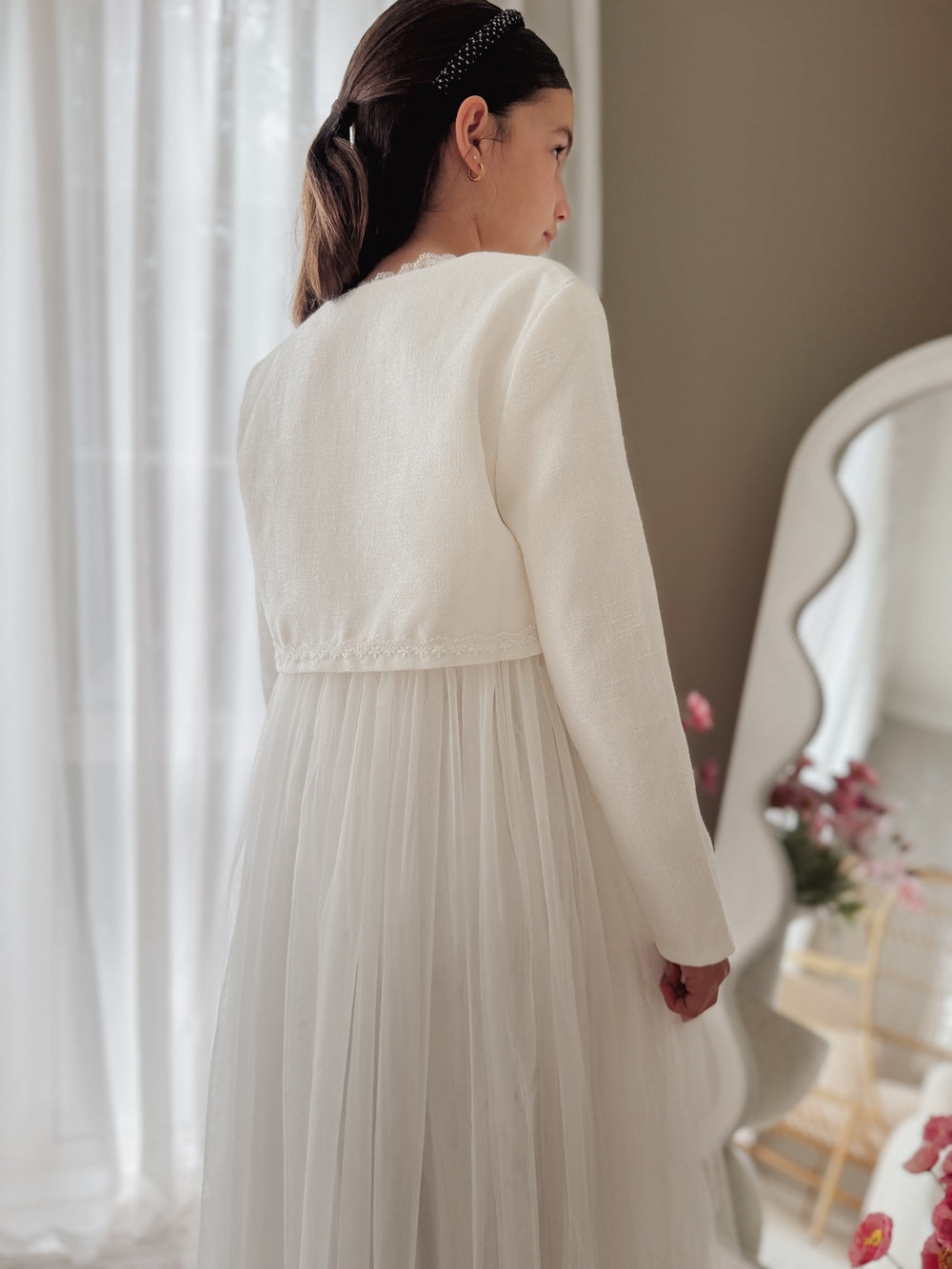 classic white special occasion jacket for girls