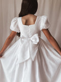 A Little Lacey Gardenia white dress with square back