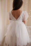 Gemma Puff Sleeve White Flower Girl Dress - A Little Lacey · Photo 2 of 8