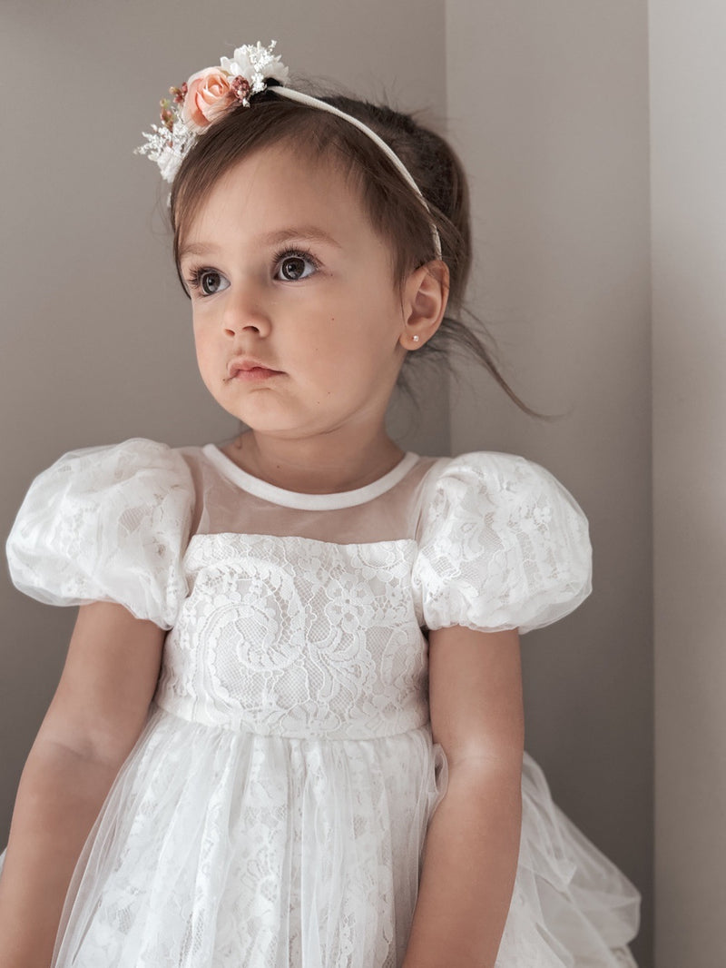 Genevieve Girls White Lace Dress - A Little Lacey