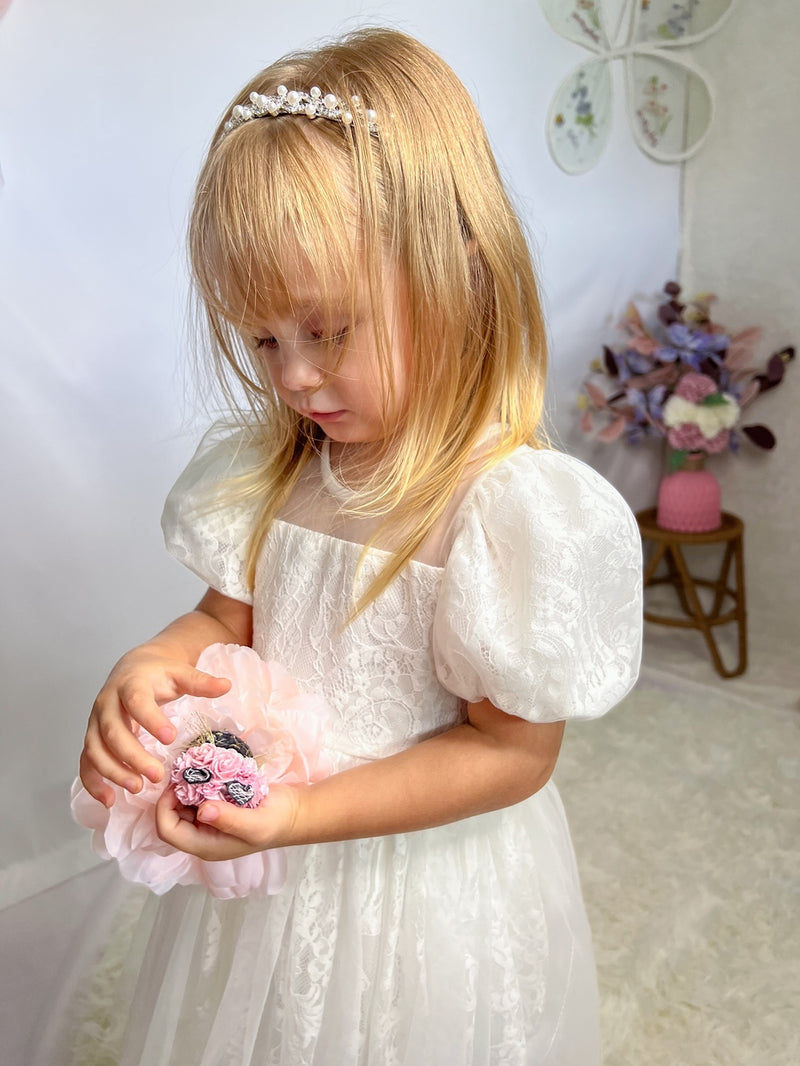 Genevieve Girls White Lace Dress - A Little Lacey