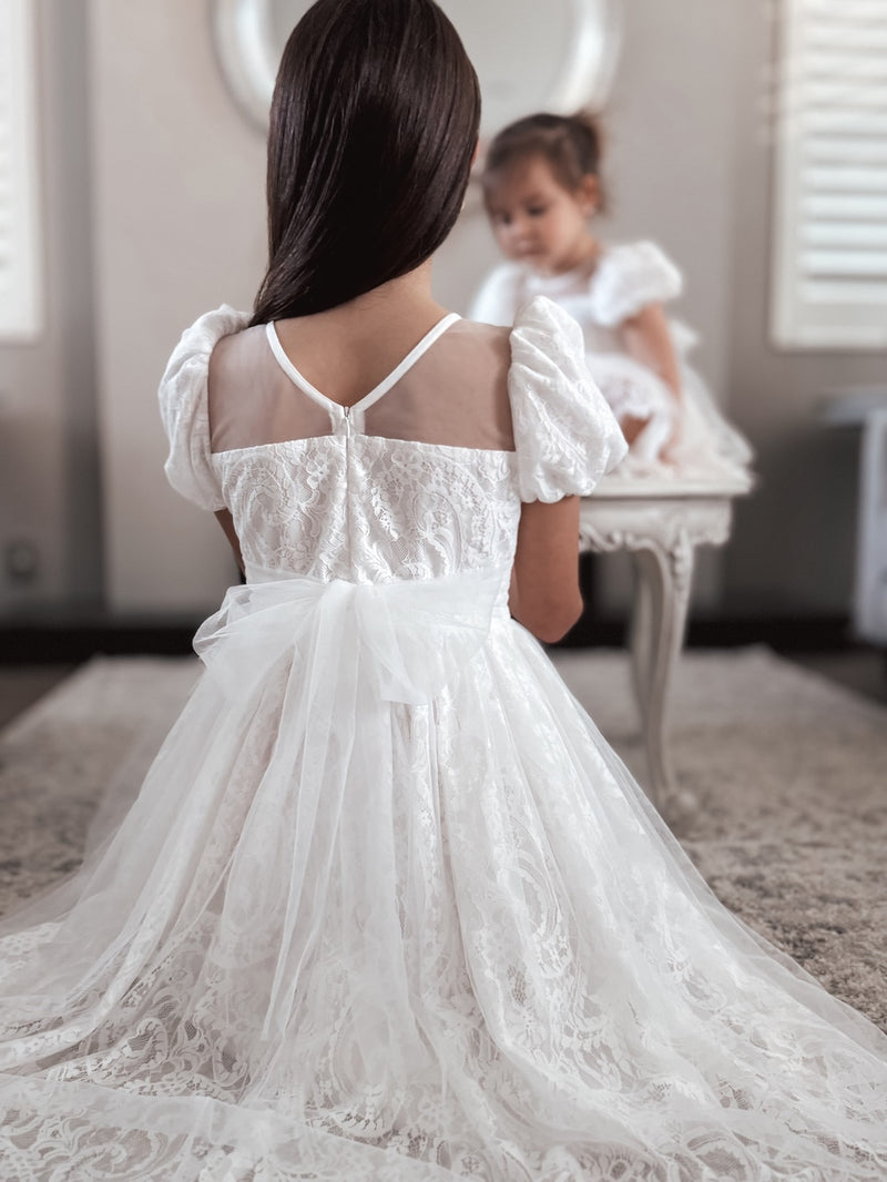 Genevieve Girls White Lace Dress - A Little Lacey