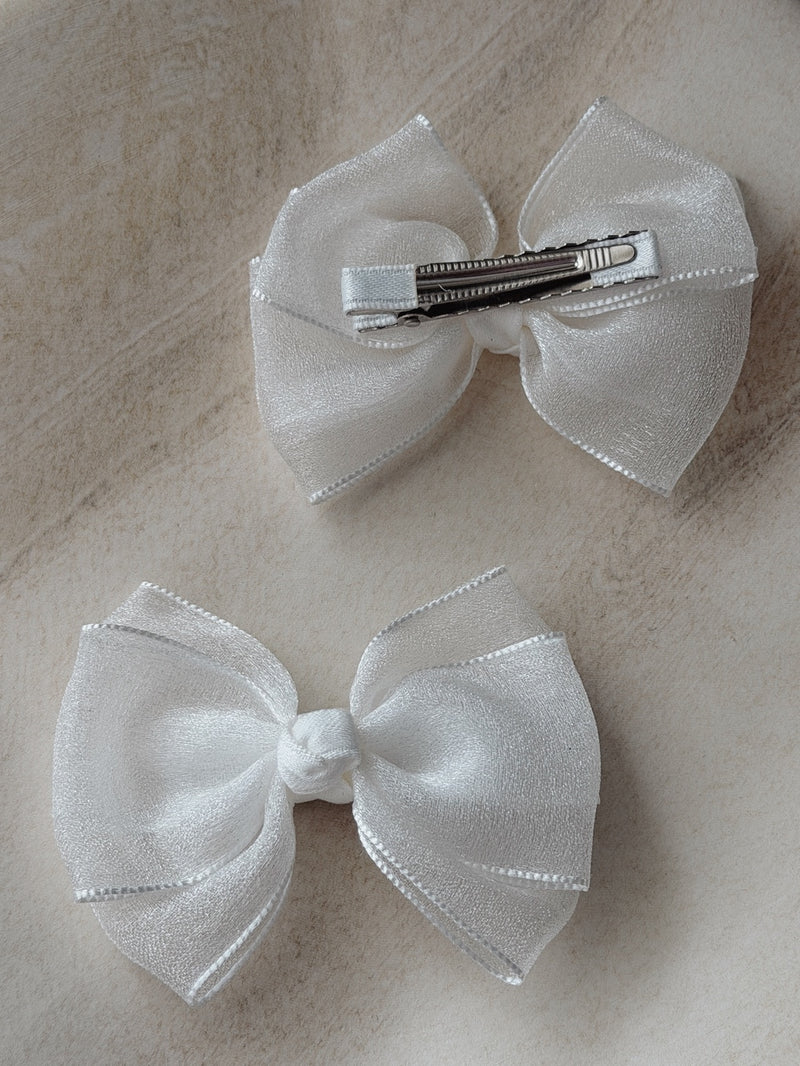 White Girls Pigtail Bows - A Little Lacey