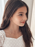 Gold floral necklace for girls Christmas or birthday gift
