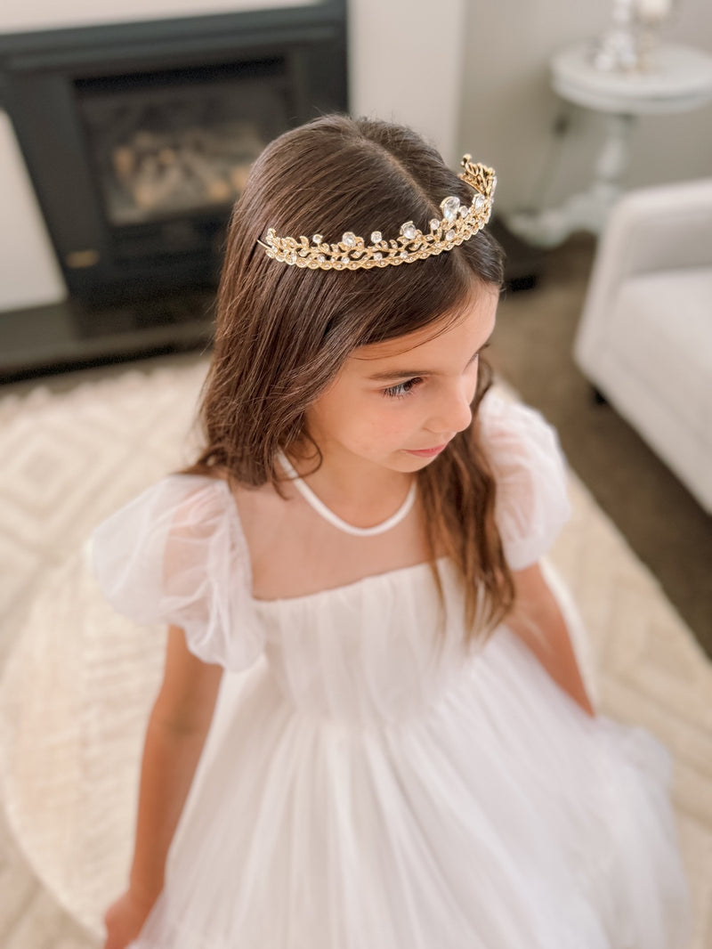 Golden Princess Girls Tiara - A Little Lacey