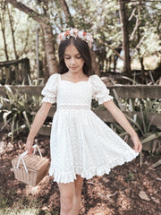 Grace Girls White Broderie Dress - A Little Lacey