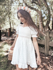 Grace Girls White Broderie Dress - A Little Lacey