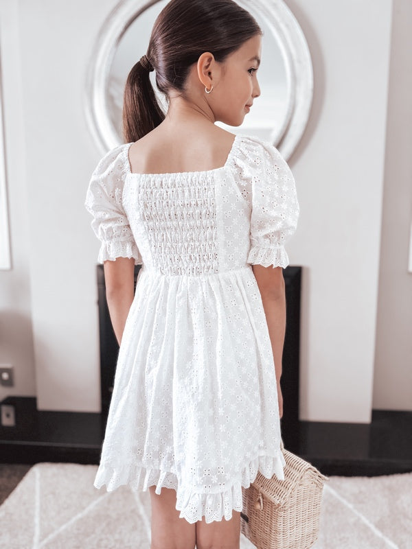 Grace Girls White Broderie Dress - New Arrivals