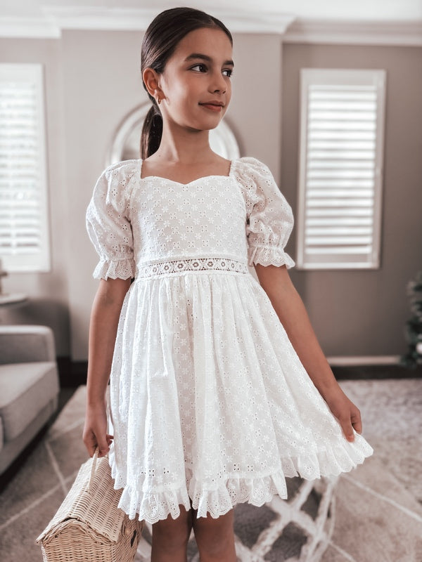 Grace Girls White Broderie Dress - New Arrivals