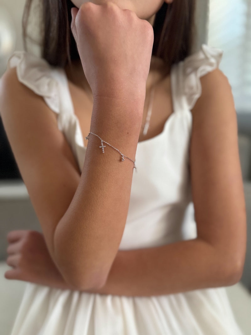 Grace Girls Silver Bracelet - A Little Lacey
