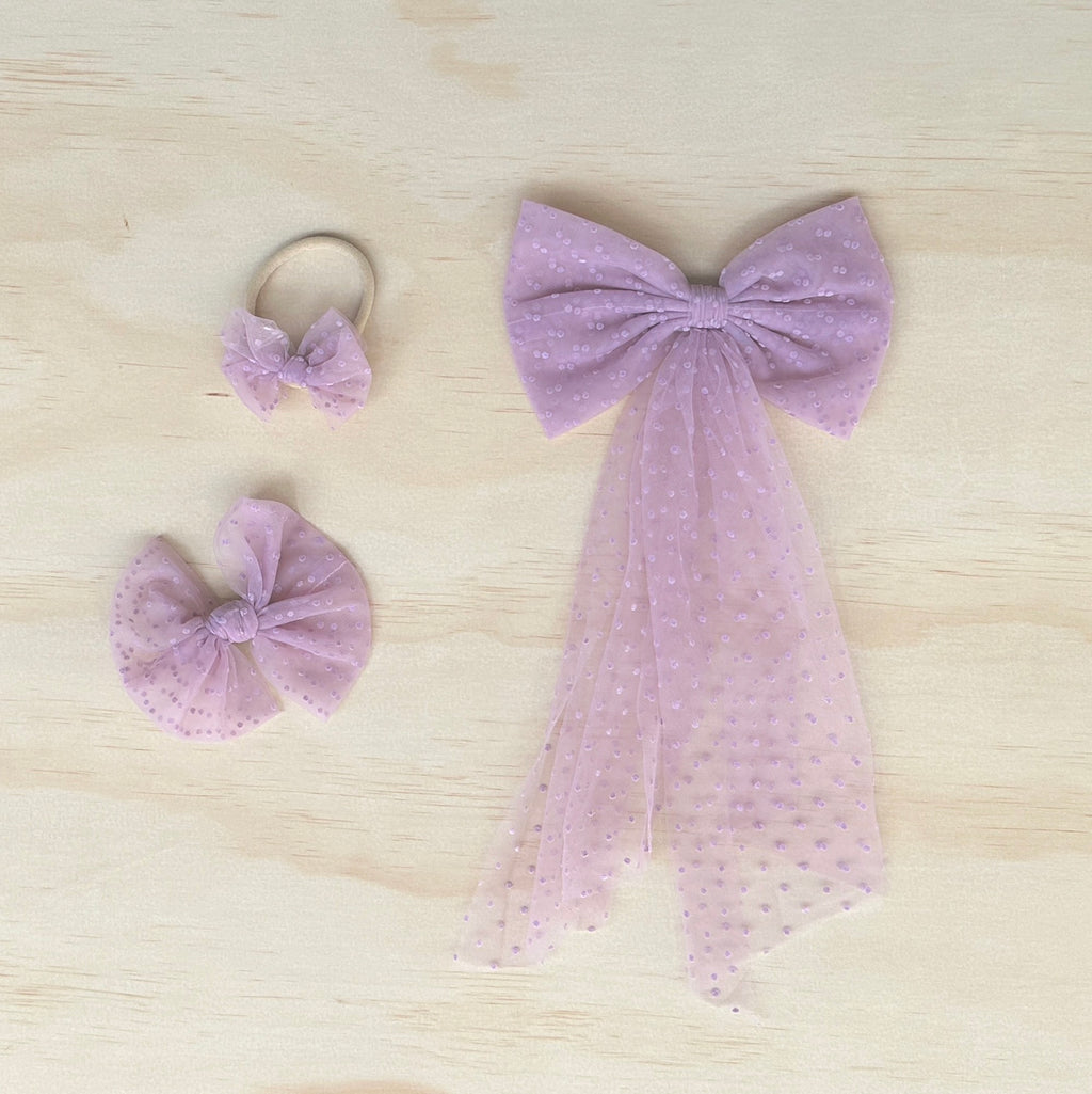 Poppy Lilac Tulle Bow - Easter Collection