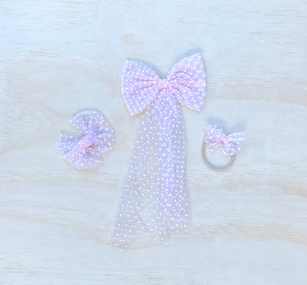 Poppy Pink Tulle Bow - Bows and Hairclips