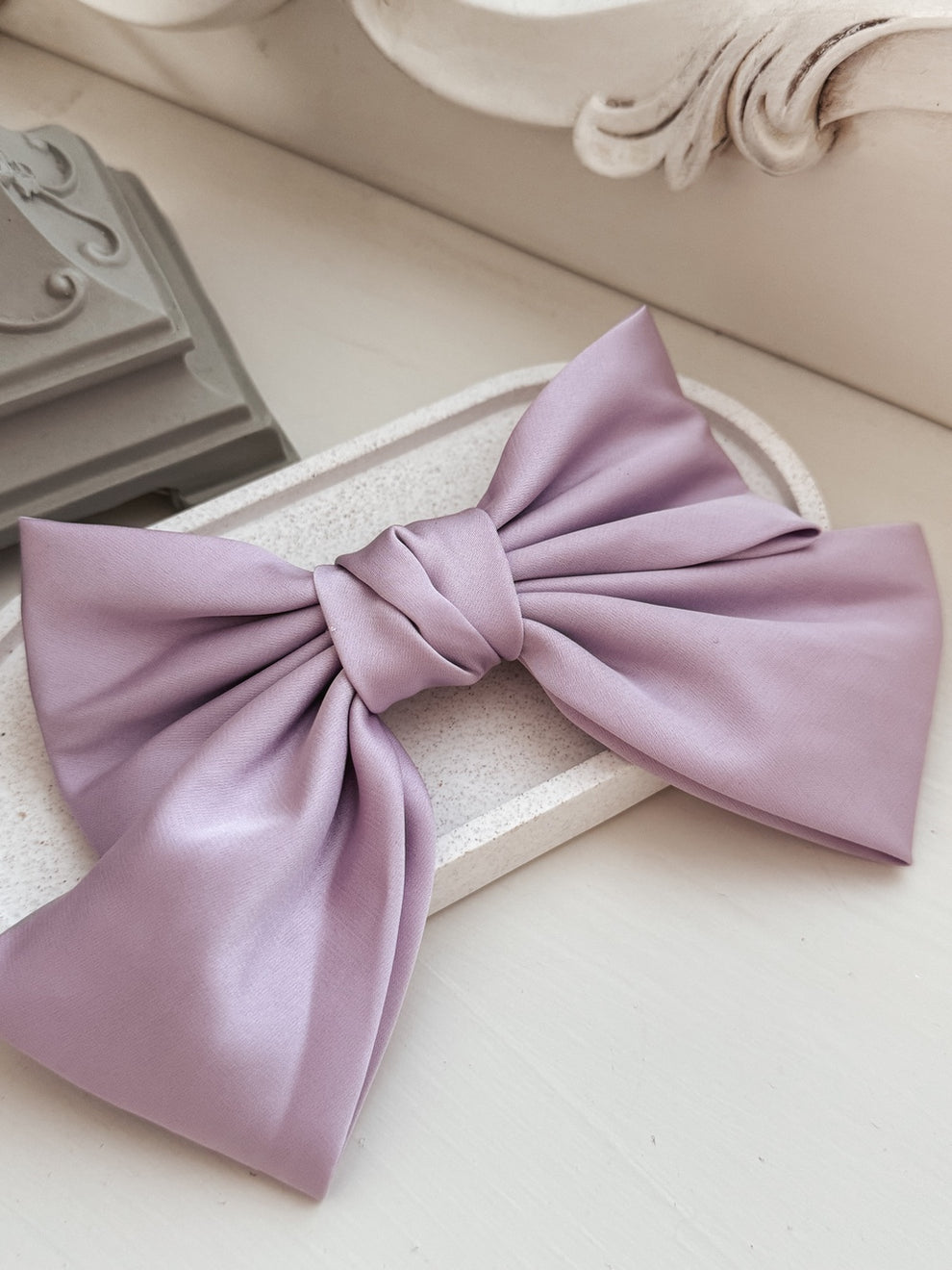 Girls Lilac Satin Bow - A Little Lacey · Photo 3 of 3